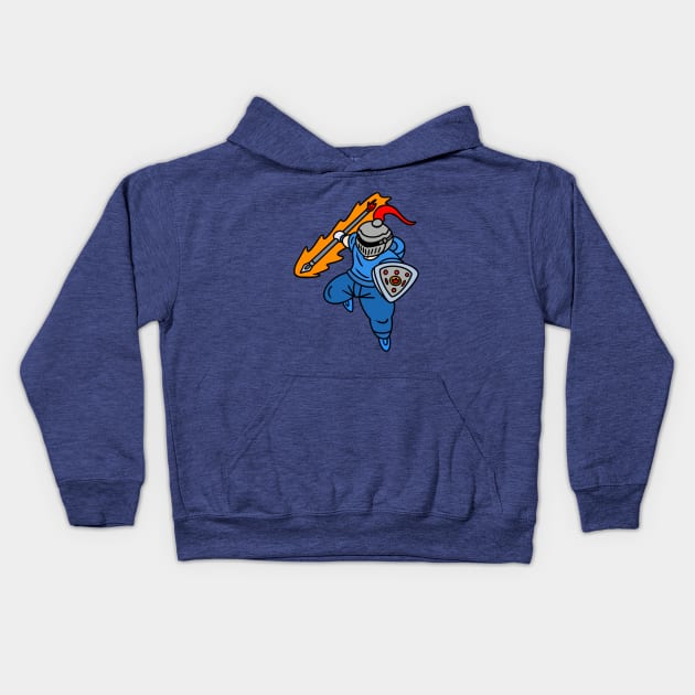 Cool knight wearing hoodies chibi style Kids Hoodie by Andrew Hau